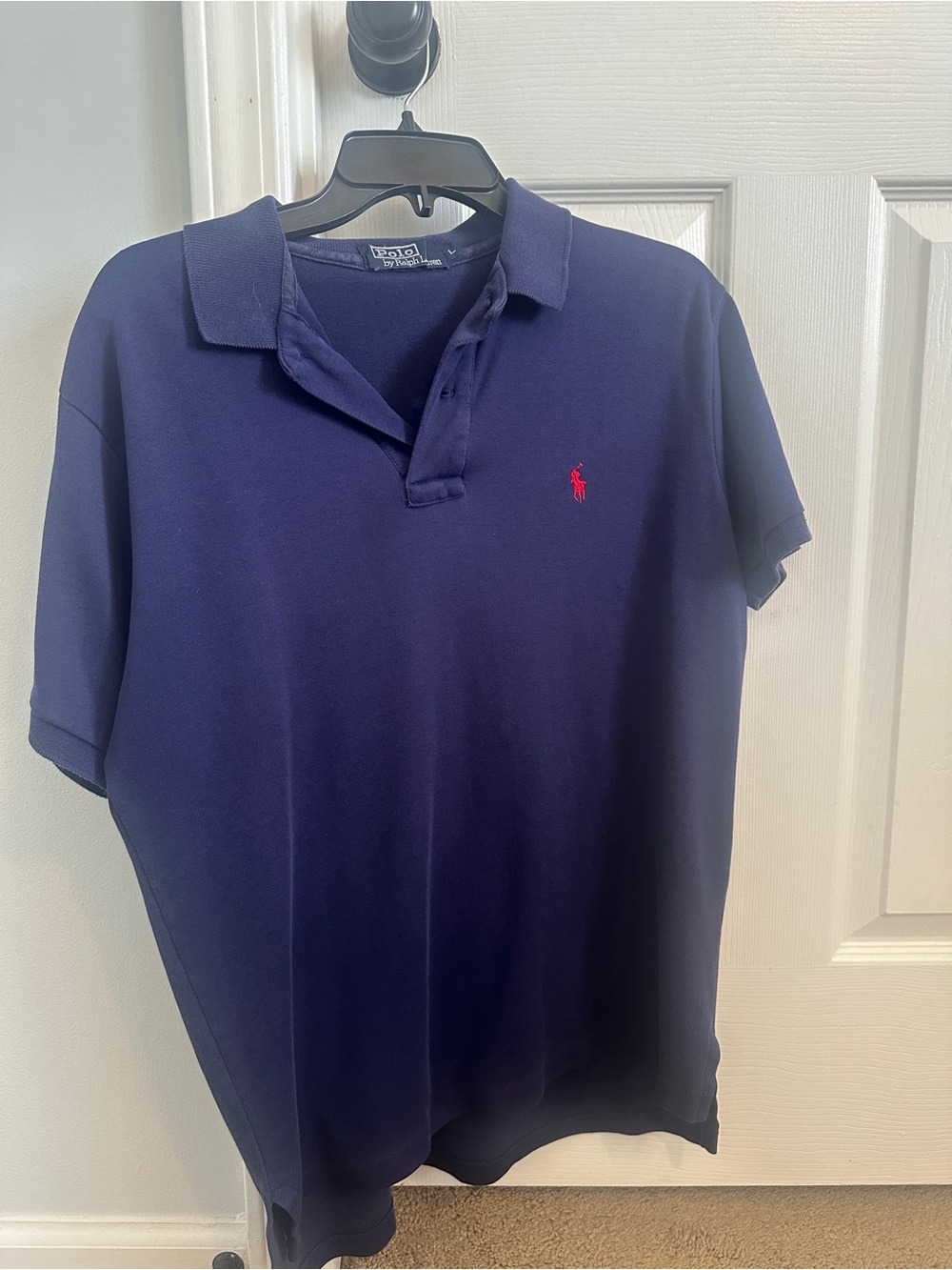 Ralph Lauren Men's Navy Polo with Red Pony Logo